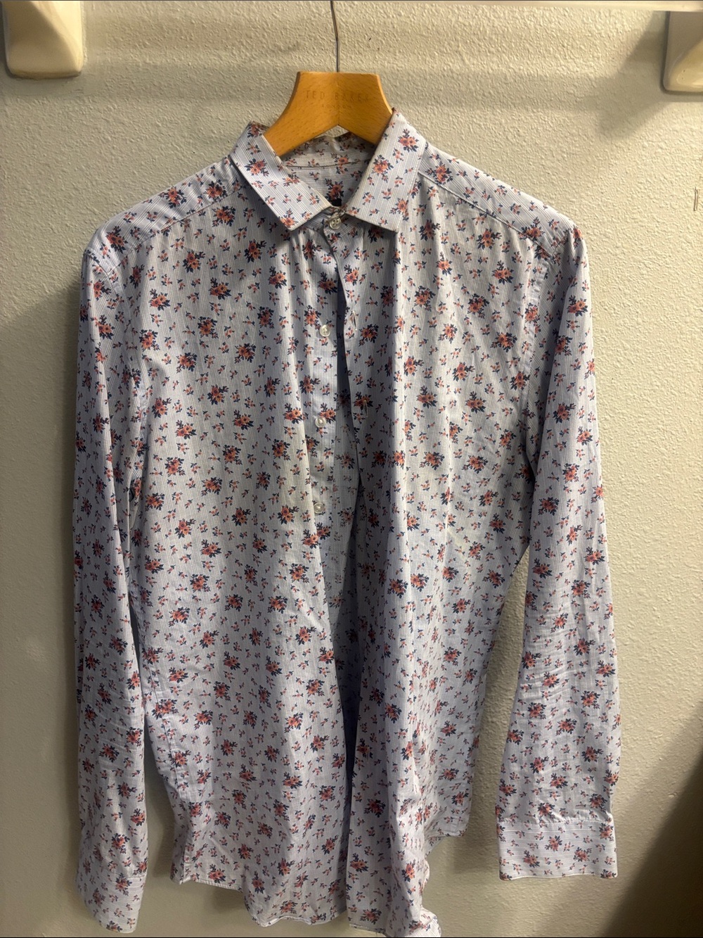 Bar III Men's Light Blue Floral Dress Shirt